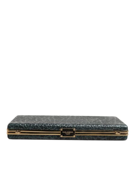Black Leather Clutch Evening Crossbody Bag - Image 5