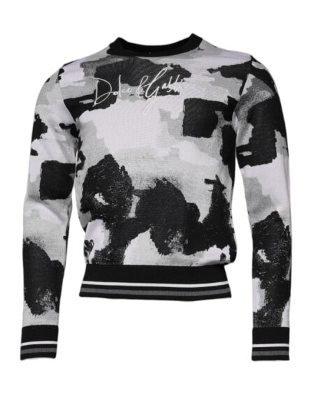 Multicolor Camouflage Crew Neck Men Pullover Sweater - Image 2
