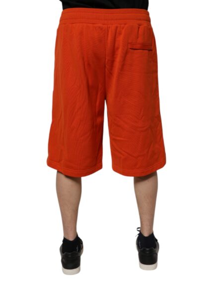 Red Cotton Blend Mid Waist Men Bermuda Shorts - Image 4