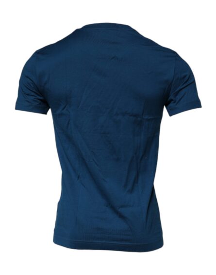 Blue Crown Bee Cotton Men Crew Neck T-shirt - Image 3