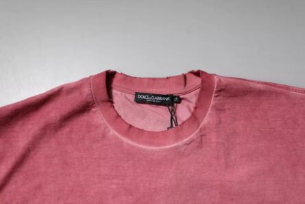 Pink Logo Print Cotton Crew Neck T-shirt - Image 5