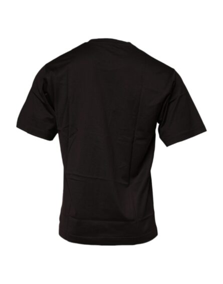Dark Brown Logo Cotton Crew Neck T-shirt - Image 4