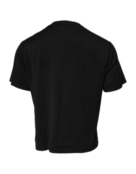 Black DG Logo Cotton Crew Neck T-shirt - Image 4