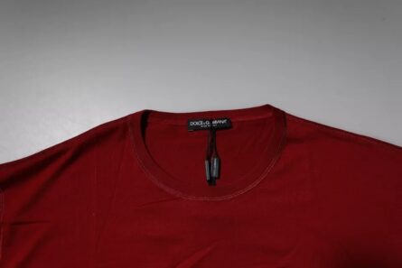 Red Logo Tape Cotton Crew Neck T-shirt - Image 5