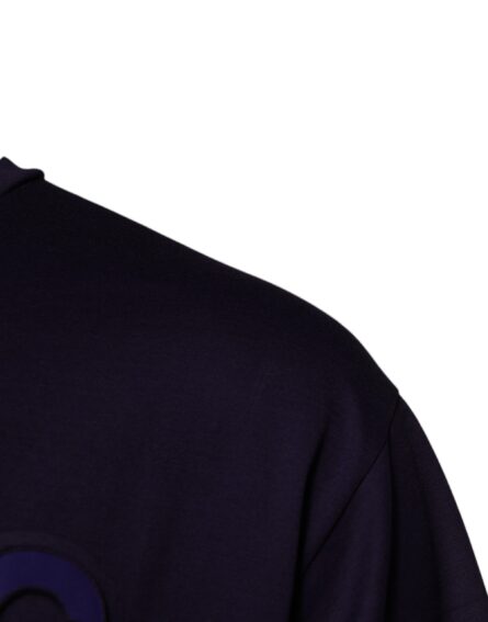 Navy Blue DG Logo Cotton Crew Neck T-shirt - Image 3