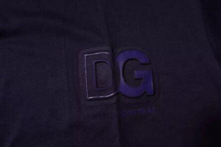 Navy Blue DG Logo Cotton Crew Neck T-shirt - Image 5
