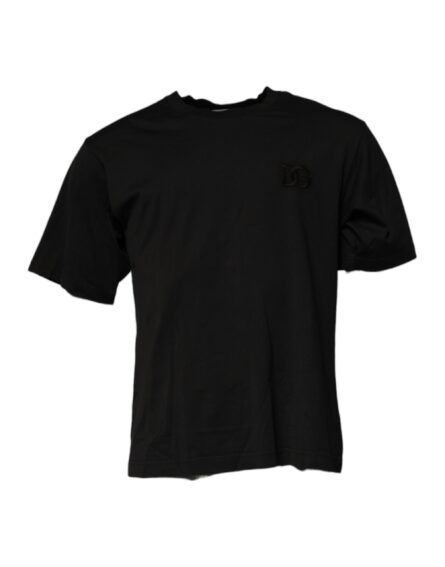 Black DG Logo Cotton Crew Neck T-shirt - Image 2