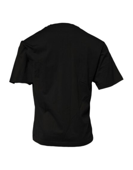 Black DG Logo Cotton Crew Neck T-shirt - Image 4