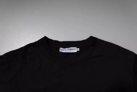 Black DG Logo Cotton Crew Neck T-shirt - Image 5