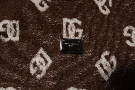 Brown Logo Monogram Cotton Crew Neck T-shirt - Image 4