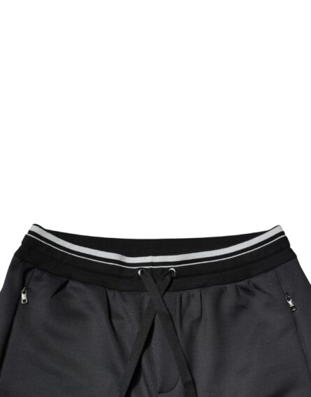 Black Polyester Logo Jogger Pants - Image 5