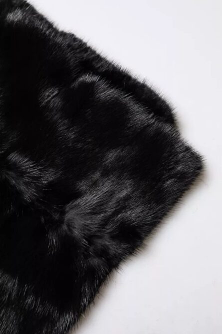 Black Fur Shawl Neck Wrap Cover Collar Scarf - Image 3