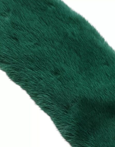Green Mink Fur Collar Women Neck Wrap Scarf - Image 4