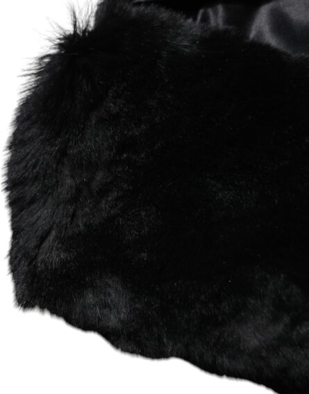 Black Lamb Fur Collar Women Neck Wrap Scarf - Image 3