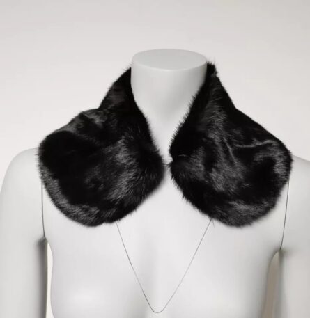 Black Fur Shawl Neck Wrap Cover Collar Scarf - Image 6