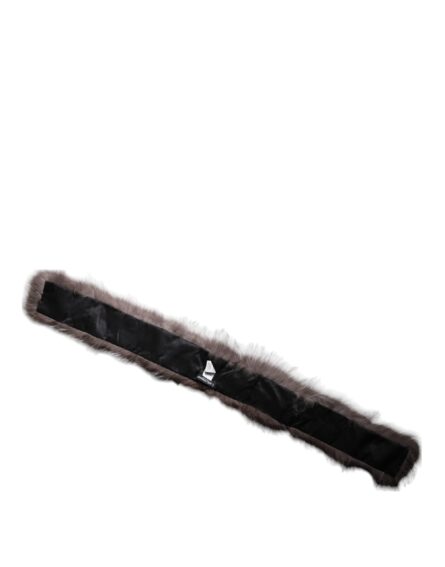 Gray Fox Fur Neck Wrap Warmer Winter Scarf - Image 2