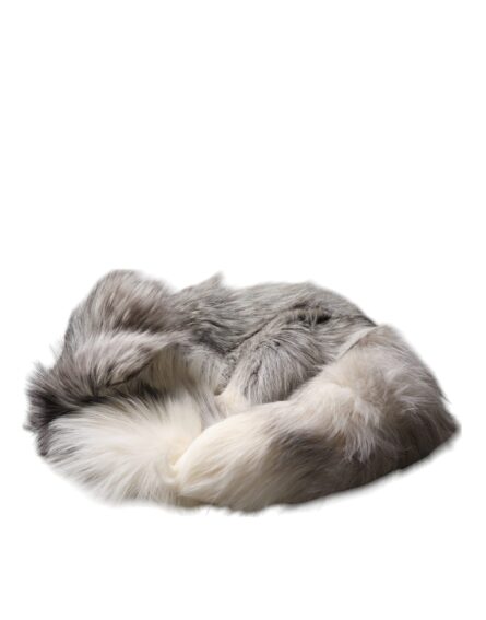 White Fox Fur Neck Wrap Warmer Winter Scarf - Image 3