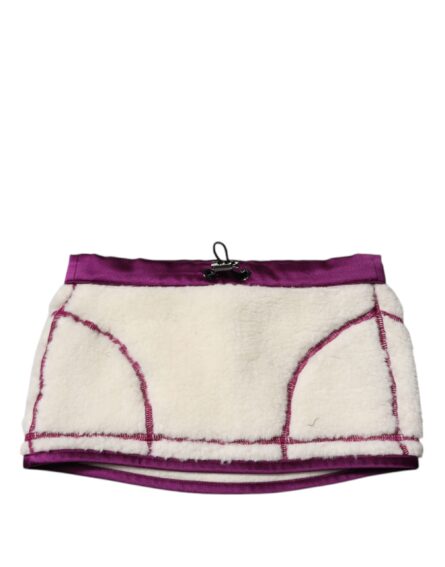 White Purple Cashmere Fleece Neck Warmer Scarf - Image 2