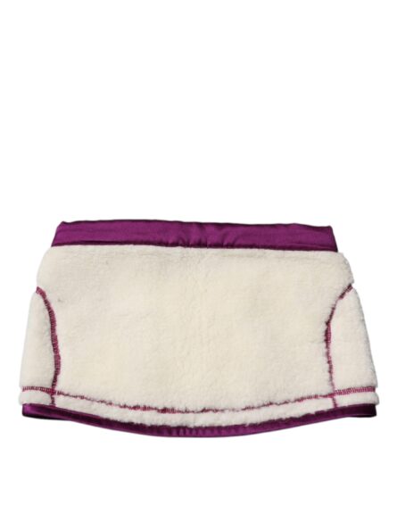 White Purple Cashmere Fleece Neck Warmer Scarf - Image 4