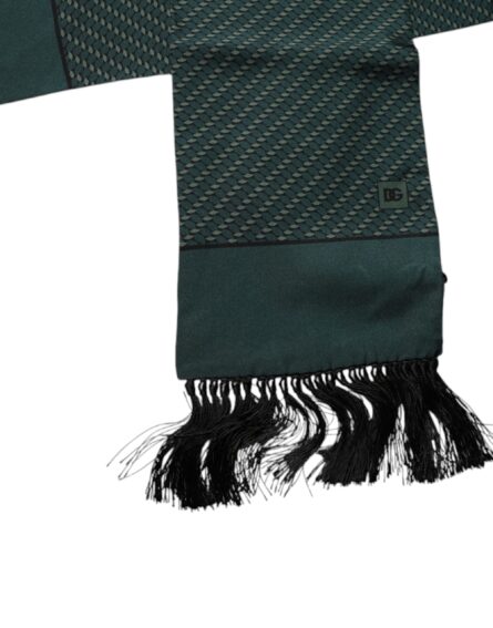 Dark Green Fantasy Fringes Neck Wrap Scarf - Image 4