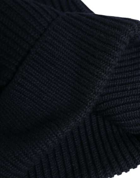 Blue Cashmere Knitted Winter Beanie Hat - Image 4