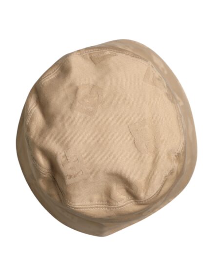 Beige Logo Monogram Cotton Bucket Cap - Image 4