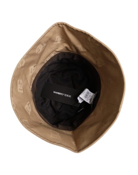 Beige Logo Monogram Cotton Bucket Cap - Image 5