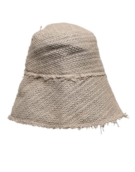 Beige Linen Wide Brim Bucket Hat - Image 3