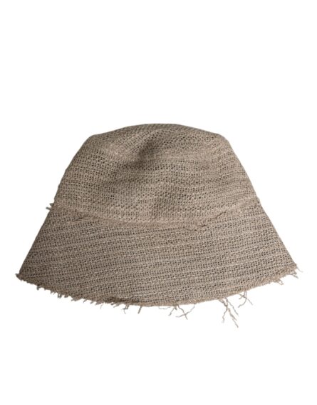 Beige Linen Wide Brim Bucket Hat - Image 4