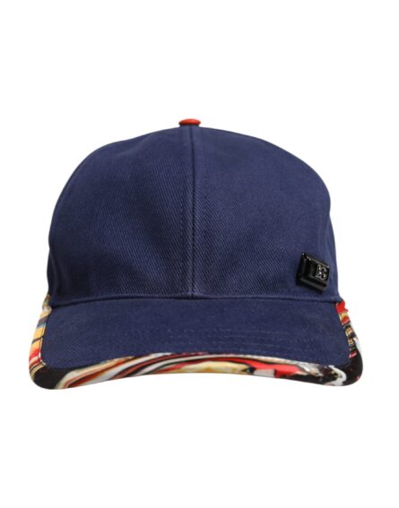 Blue Cotton 6 Panels Baseball Cap - Image 2
