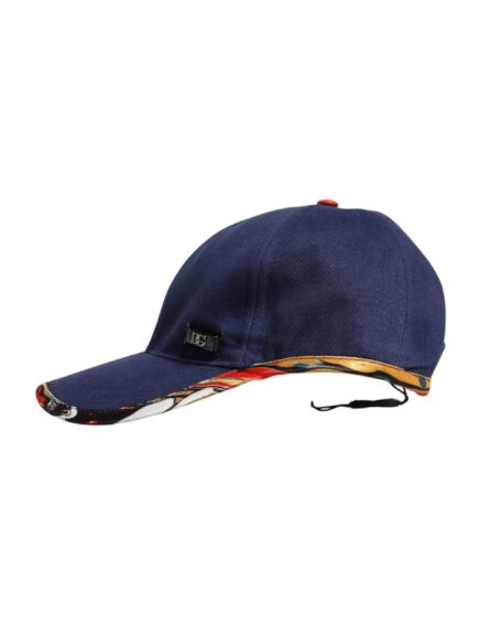 Blue Cotton 6 Panels Baseball Cap - Image 3