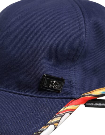 Blue Cotton 6 Panels Baseball Cap - Image 5