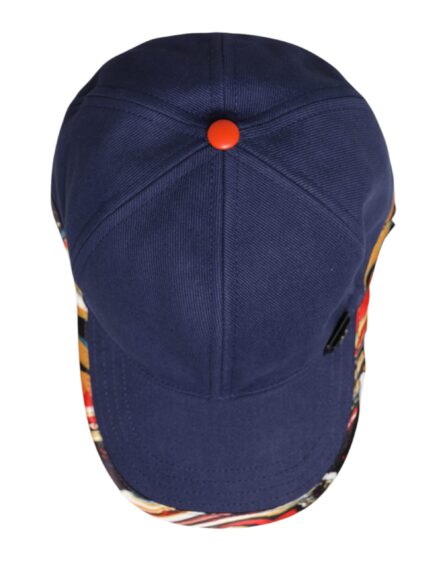 Blue Cotton 6 Panels Baseball Cap - Image 6