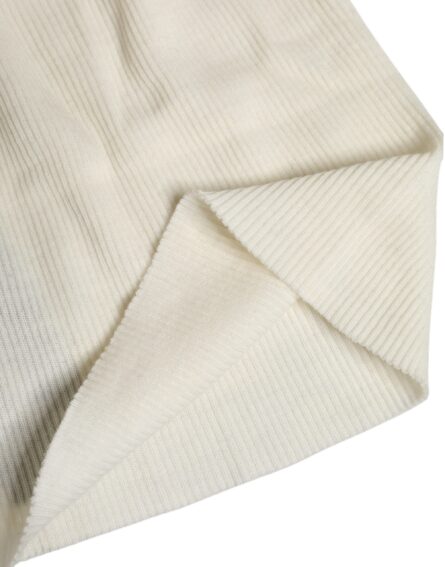 Beige Wool Blend Knitted Beanie Cap - Image 4