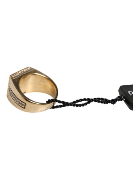 Gold Tone Sterling Silver 925 Crystals Ring - Image 4