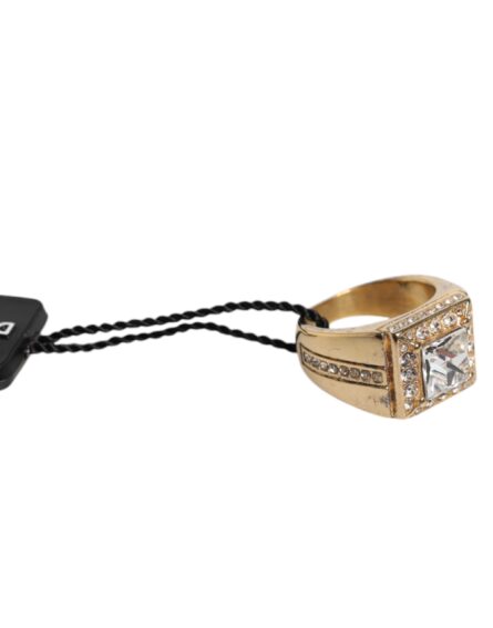 Gold Tone Sterling Silver 925 Crystals Ring - Image 6