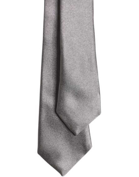 Metallic Silver Silk Adjustable Necktie Tie - Image 5