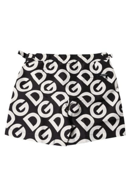 Black White Logo Beachwear Shorts Swimwear - Image 3
