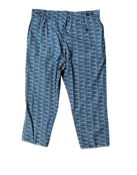 Blue Shark Print Cropped Beachwear Swimwear - Image 3