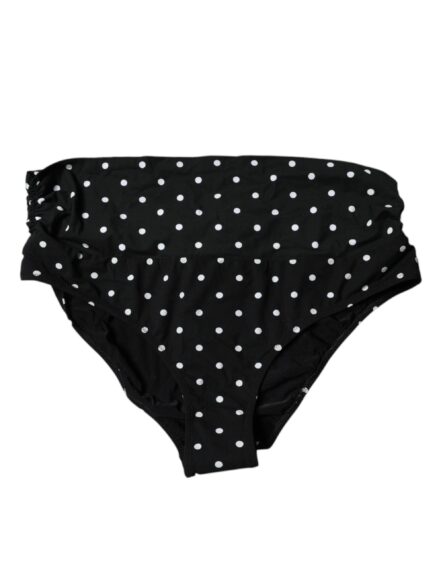 Black Polka Dot Swimsuit Bikini Bottom Swimwear - Image 2