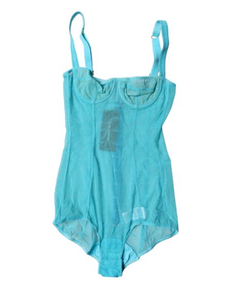 Blue Tulle Balconette Bra Bodysuit Underwear - Image 2