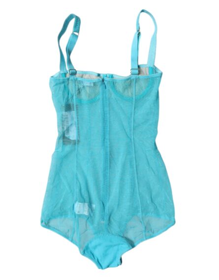 Blue Tulle Balconette Bra Bodysuit Underwear - Image 4