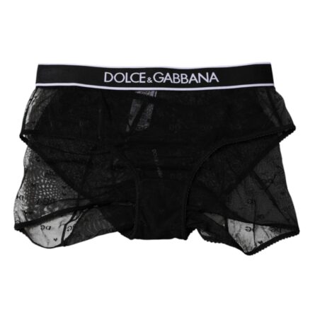 Black Tulle Nylon Mid Waist Panty Underwear - Image 3