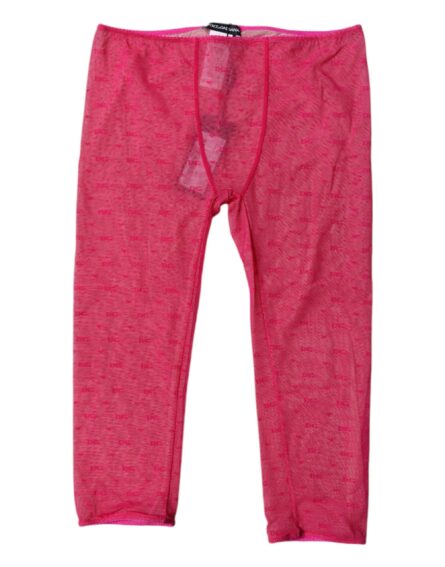 Fuchsia Logo Lace Lingerie Cropped Tight Underwear - Image 2