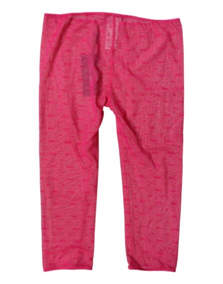 Fuchsia Logo Lace Lingerie Cropped Tight Underwear - Image 4