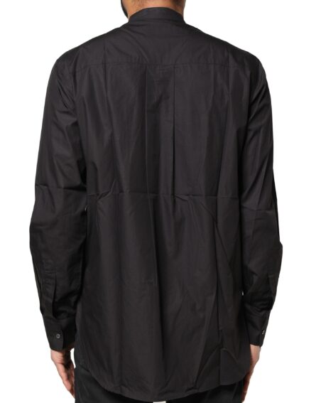 Black Cotton Button Down Men Casual Shirt - Image 3