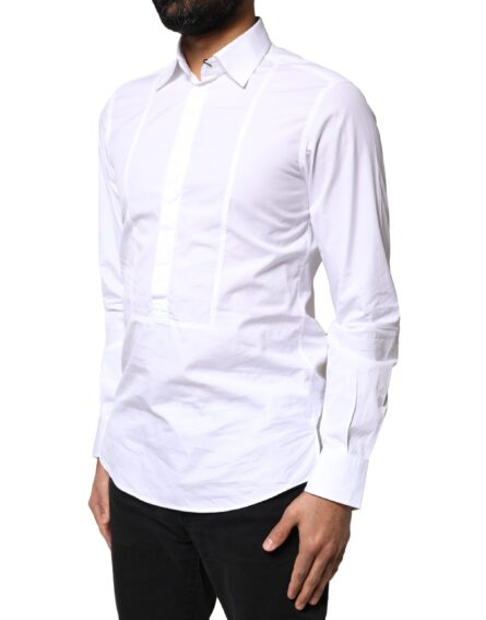 White Cotton Long Sleeves Formal Dress Shirt - Image 3