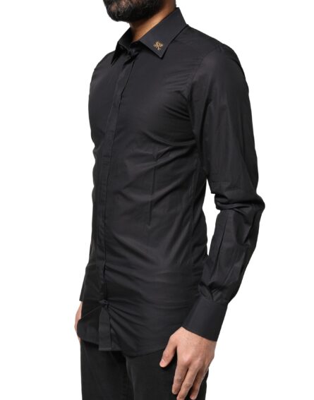 Black GOLD Cross Embellished Men Dress Shirt - Image 3