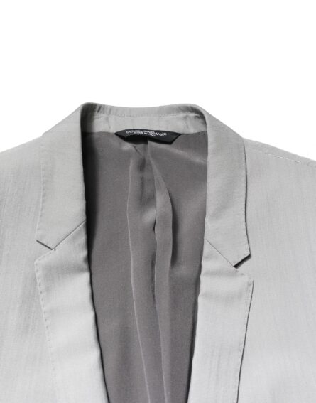 Light Gray Wool GOLD 2 Piece Formal Suit - Image 5