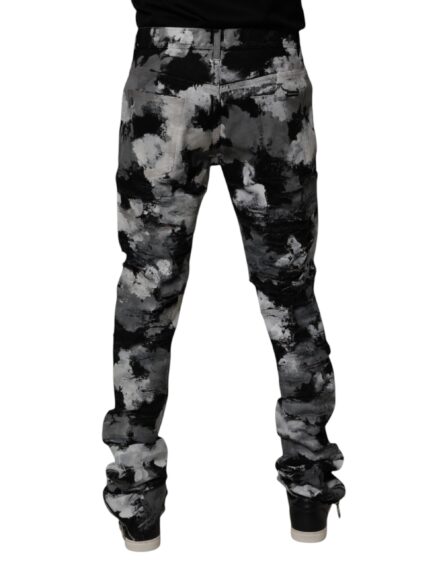 Multicolor Camouflage Tattered Skinny Denim Jeans - Image 4